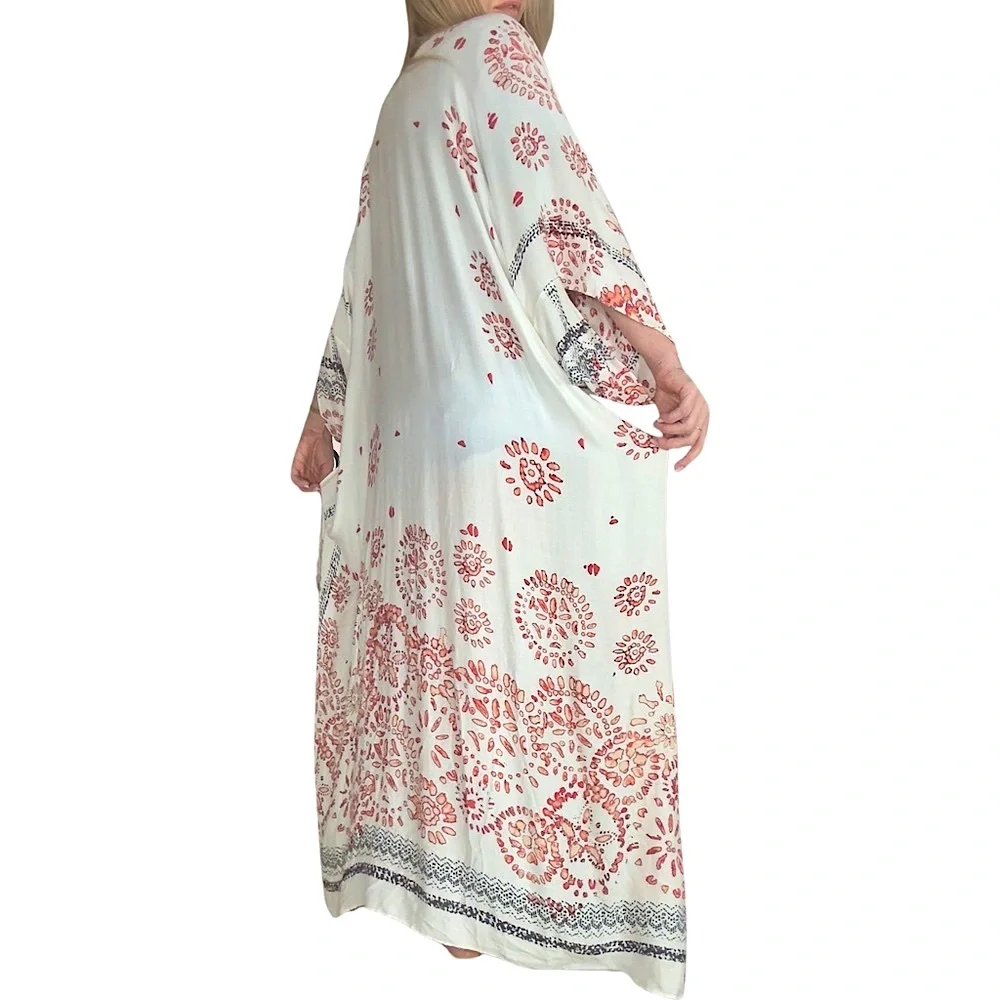 BOUTIQUE* Boho Print‎ Summer Kimono Duster - Picture 7 of 10